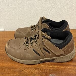 OrthoFeet 981 Tahoe Men 9‎ EE X-Wide Tan Brown Leather Orthopedic Walking Shoes